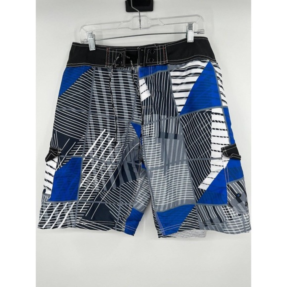MOLOKAI Surf Co.‎ Board Shorts Lined hook and loop Blue white 40